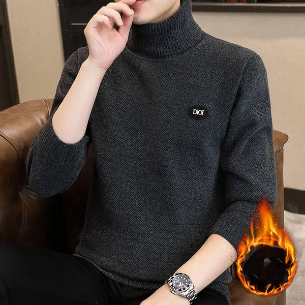 Warm turtleneck sweater for men