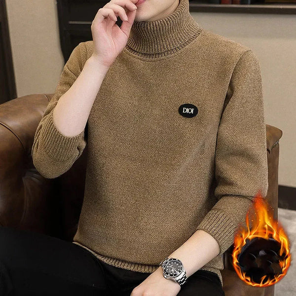 Warm turtleneck sweater for men